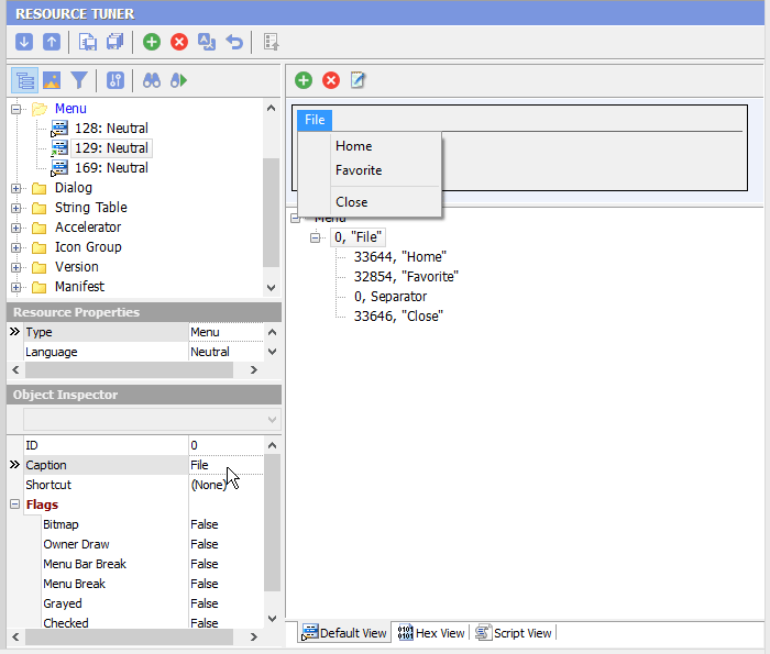 Menu Editor Menu Editor